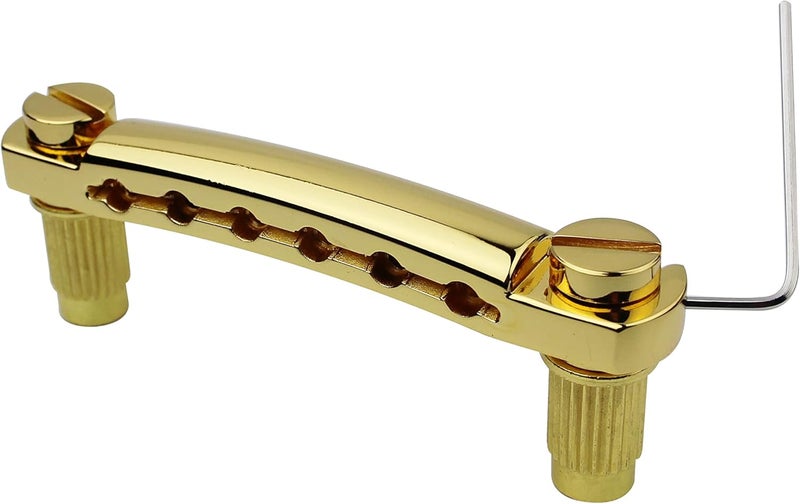 guyker Guitar Tune-O-Matic Bridge and Stop Bar Tailpiece Combo with Anchors and Studs Replacement Compatible with LP SG EPI 6 String Electric Guitar Golden - Image 3